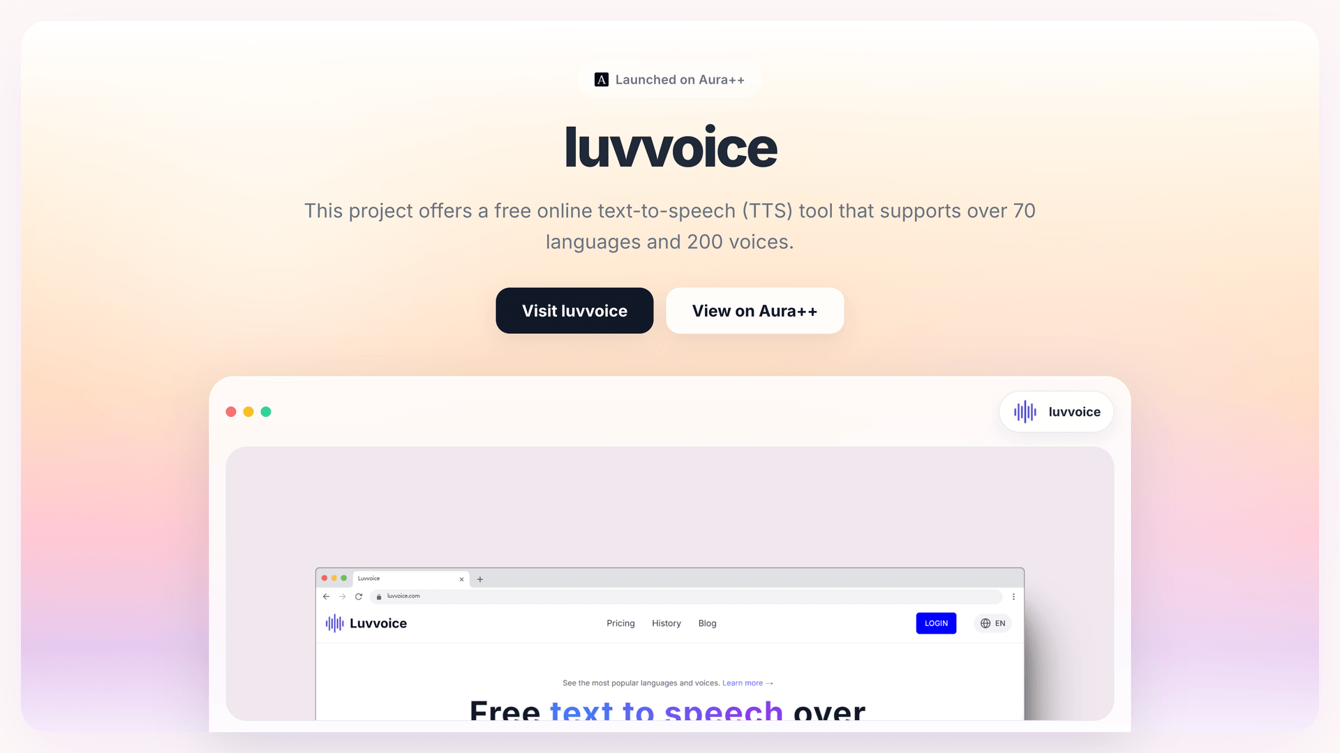 luvvoice launch featured image on Aura++