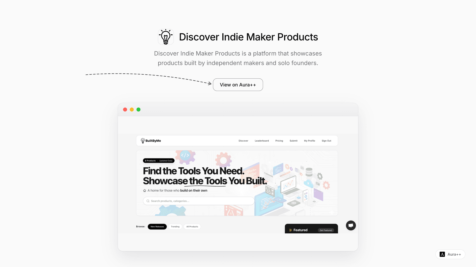 Discover Indie Maker Products launch story featured image on Aura++