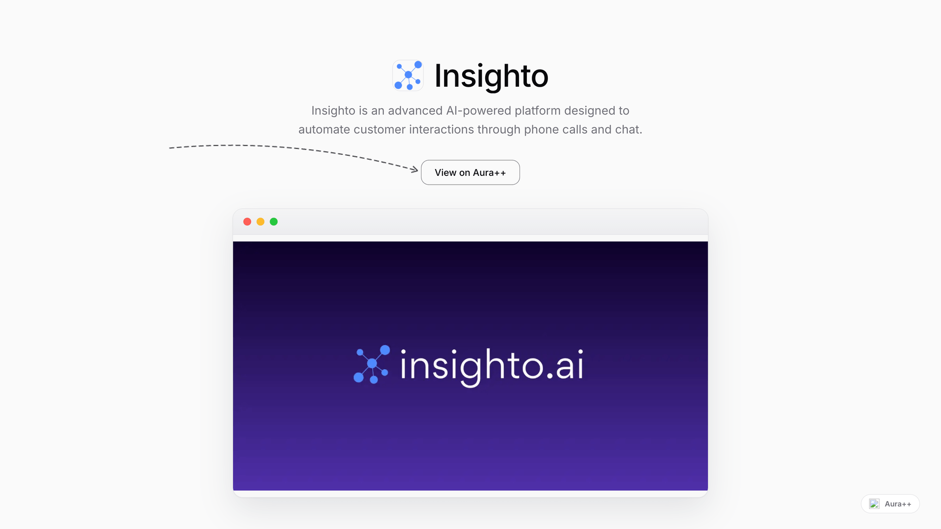 Insighto launch story featured image on Aura++