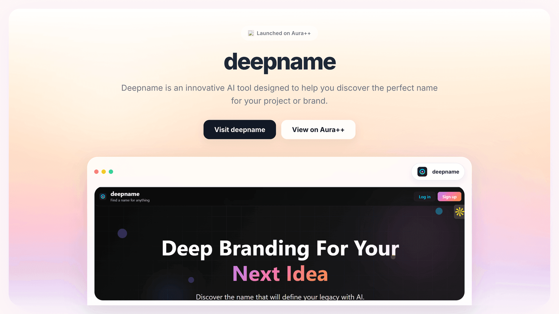 deepname  launch story featured image on Aura++