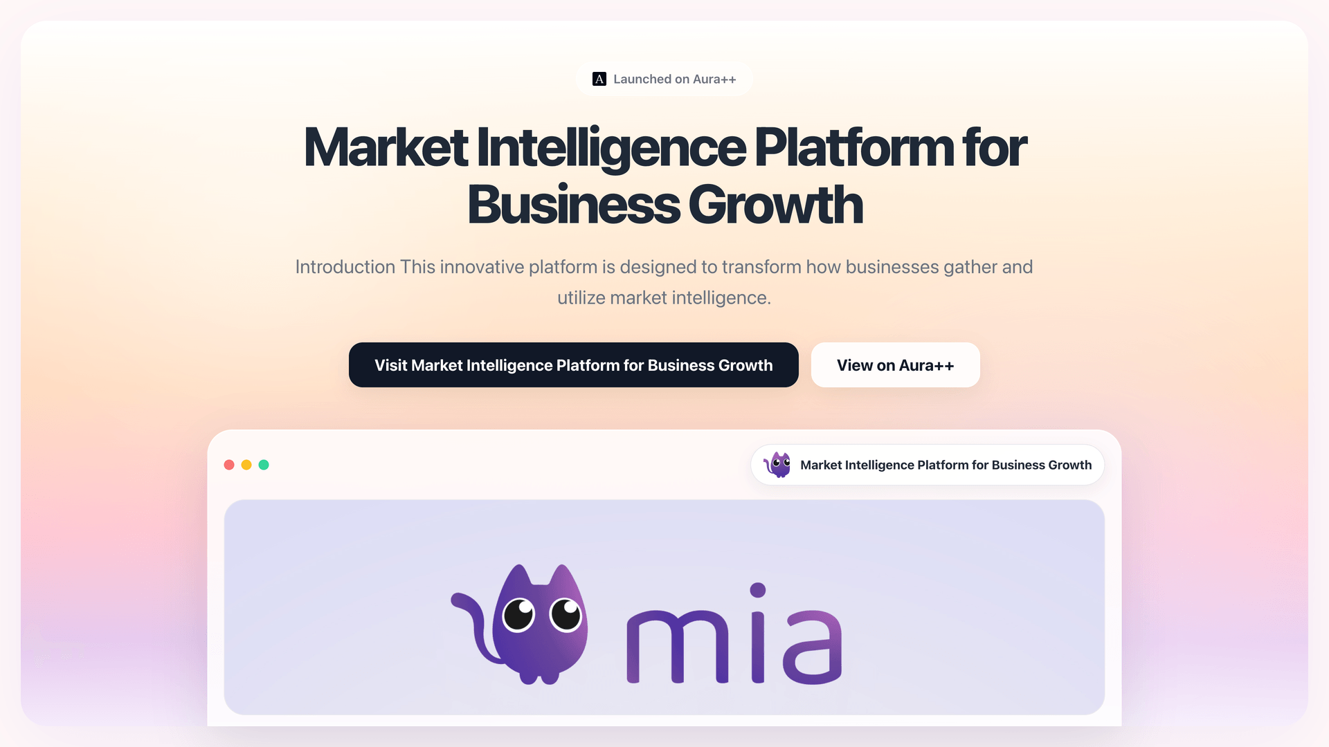 Market Intelligence Platform for Business Growth launch featured image on Aura++