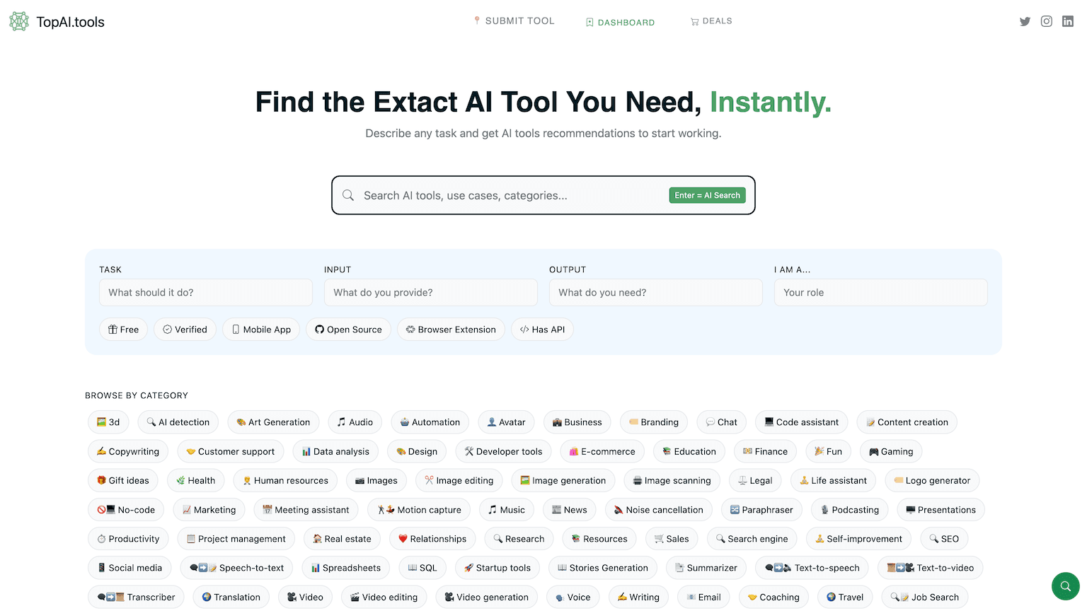 TopAI.Tools product preview for startup listing on Aura++