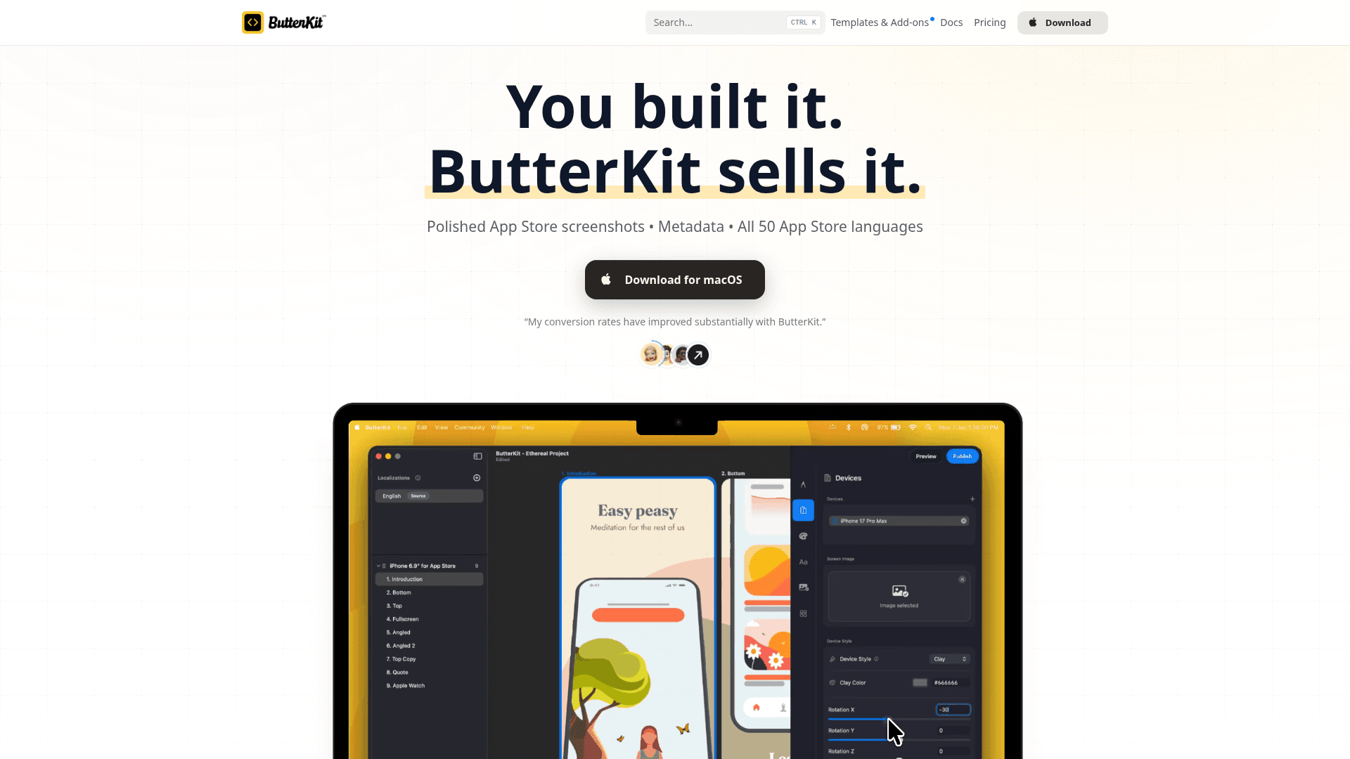 ButterKit: macOS App Store Screenshot Studio - Product Image