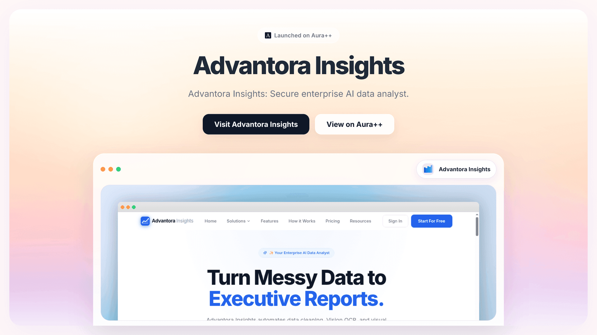 Advantora Insights launch featured image on Aura++