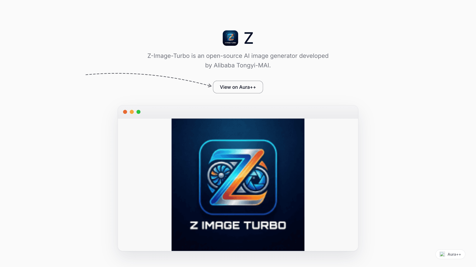 Z-Image-Turbo AI Image Generator launch featured image on Aura++