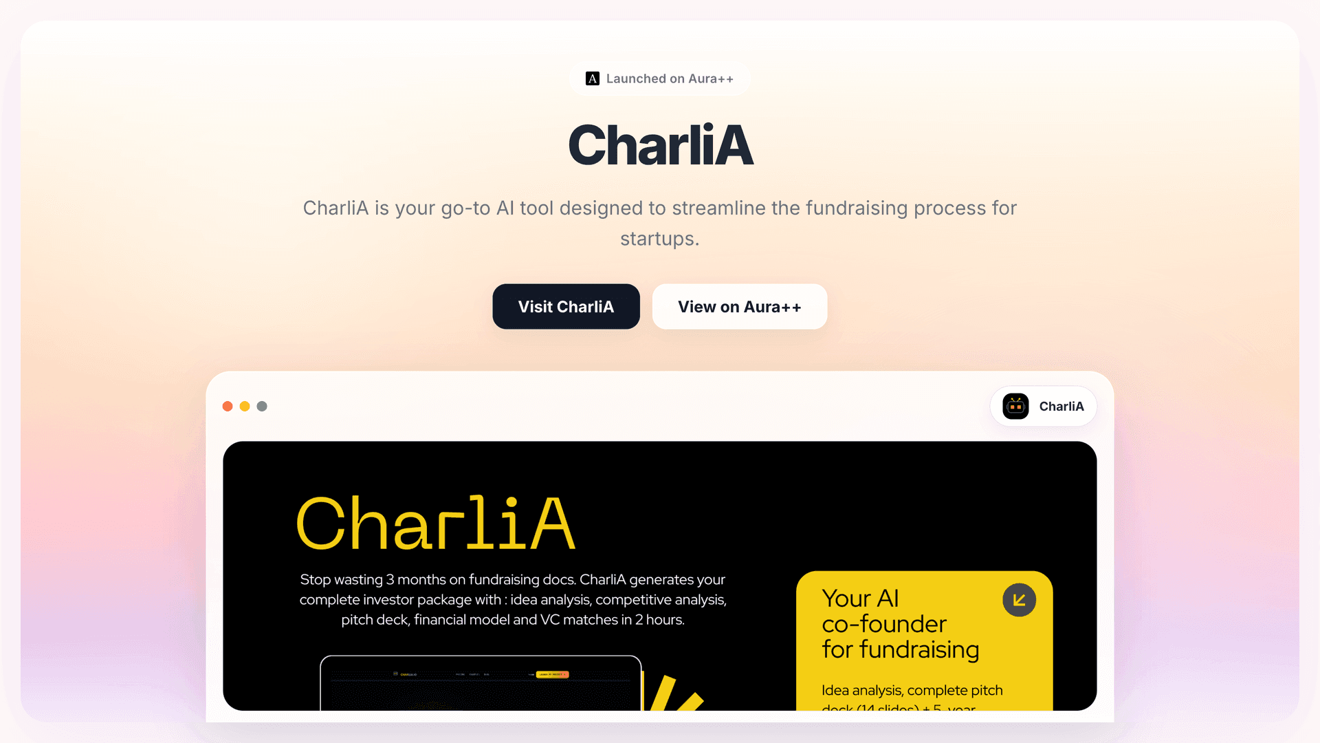 CharliA launch story featured image on Aura++