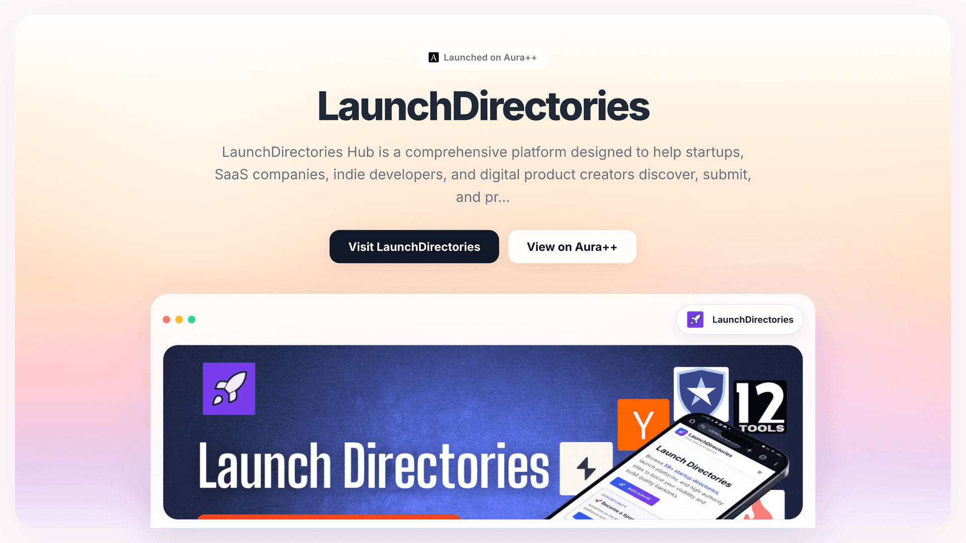 LaunchDirectories launch featured image on Aura++