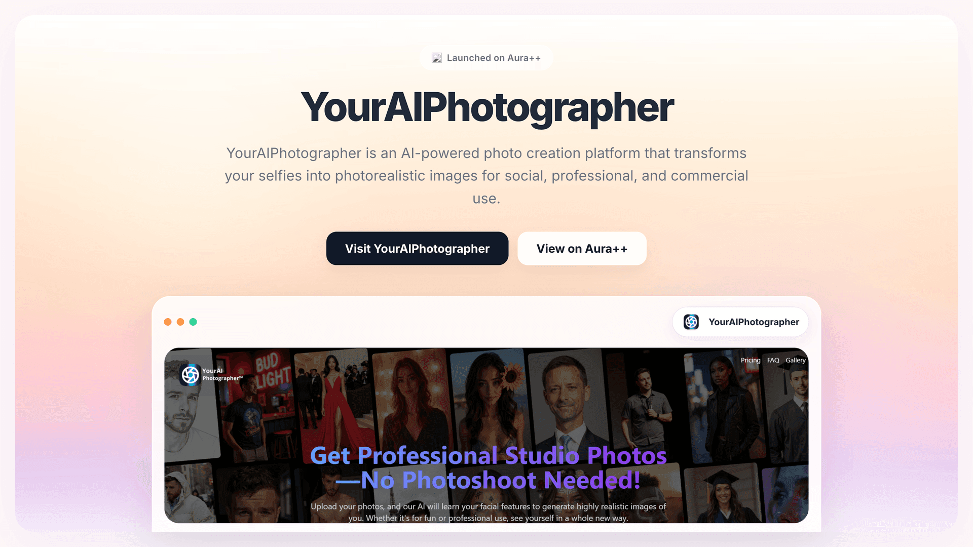 YourAIPhotographer  launch story featured image on Aura++