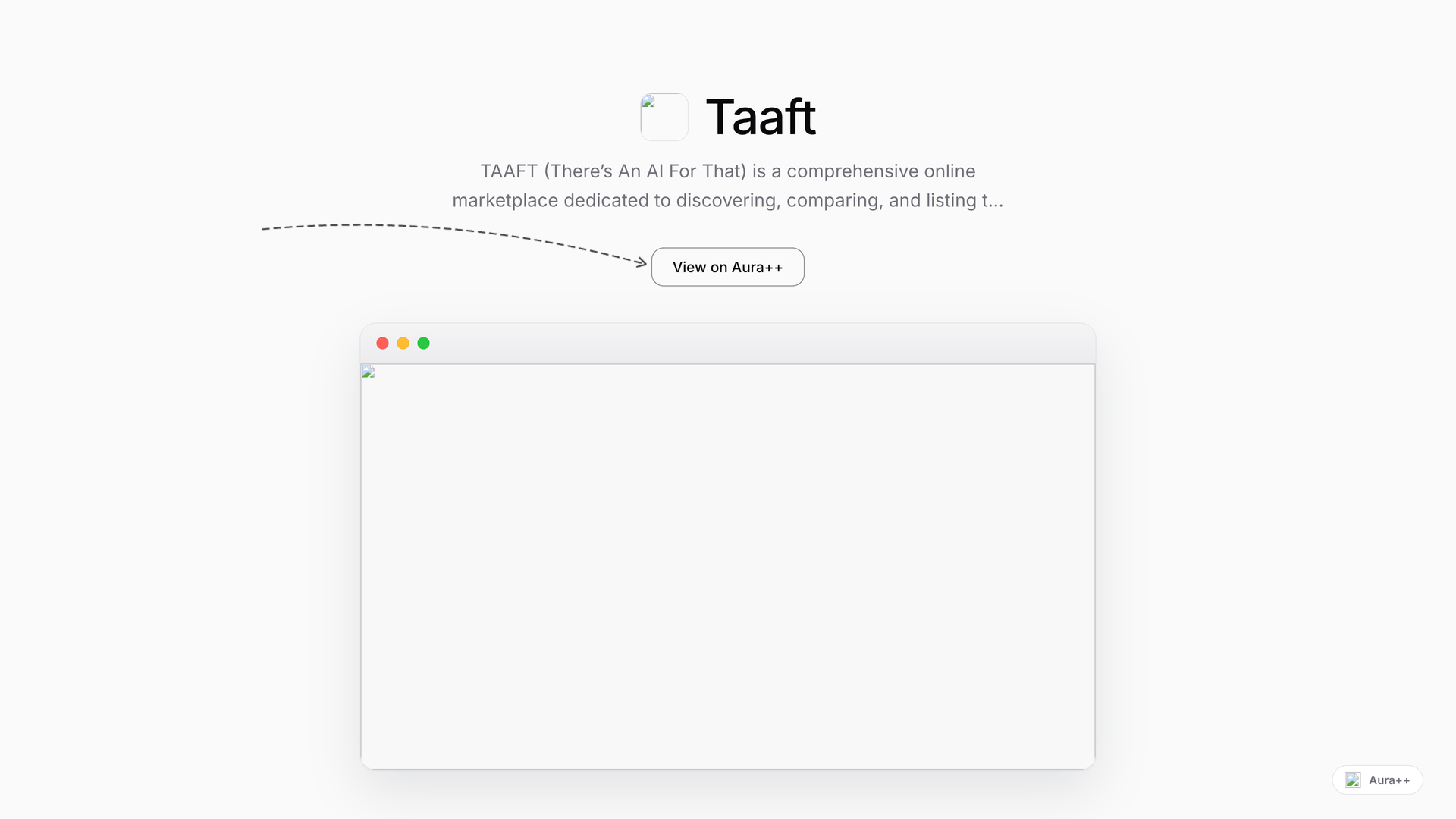 Taaft - There is an ai for that launch story featured image on Aura++
