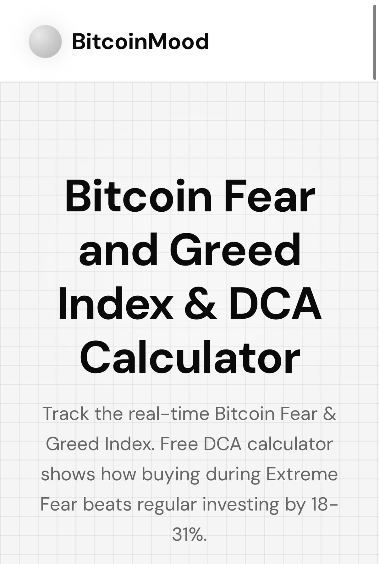 BitcoinMood: Real-Time Sentiment & DCA Tool - Product Image