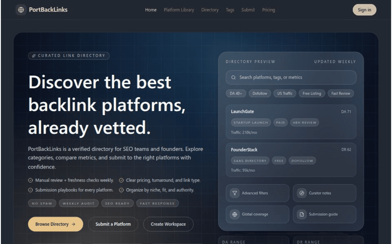 PortBackLinks - Product Image