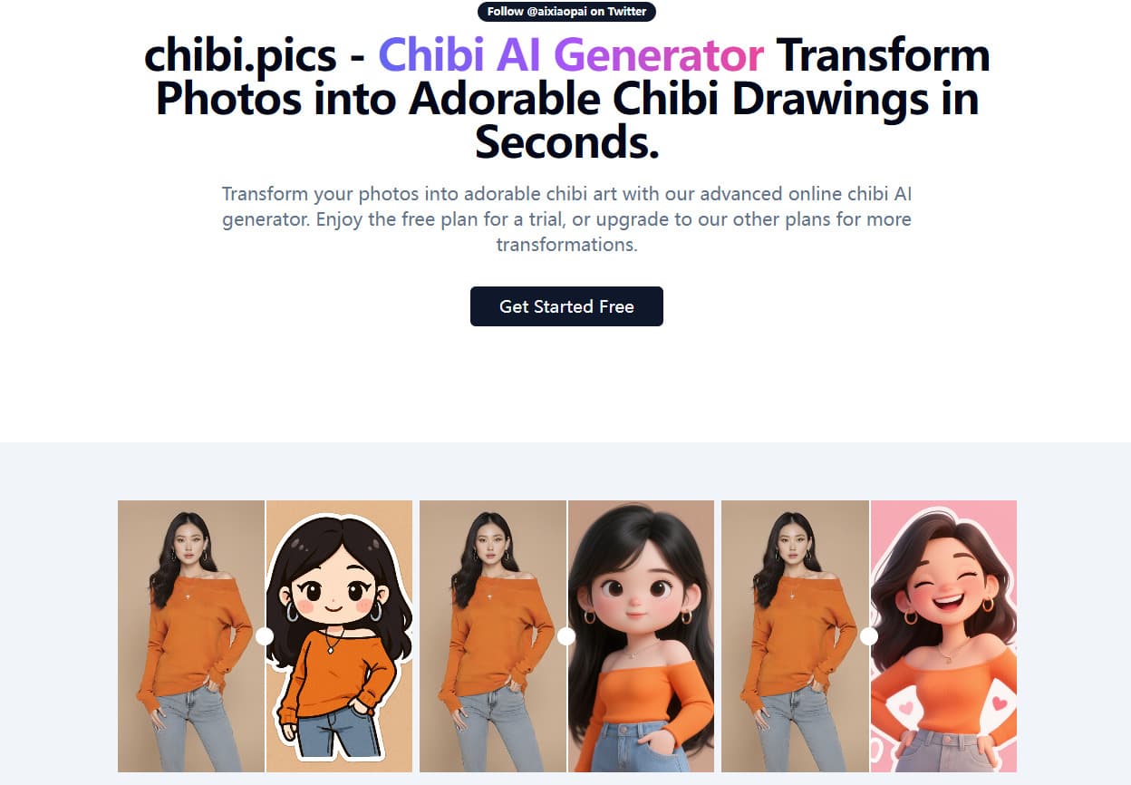 AI Chibi Generator for Photos & Art product preview for startup listing on Aura++
