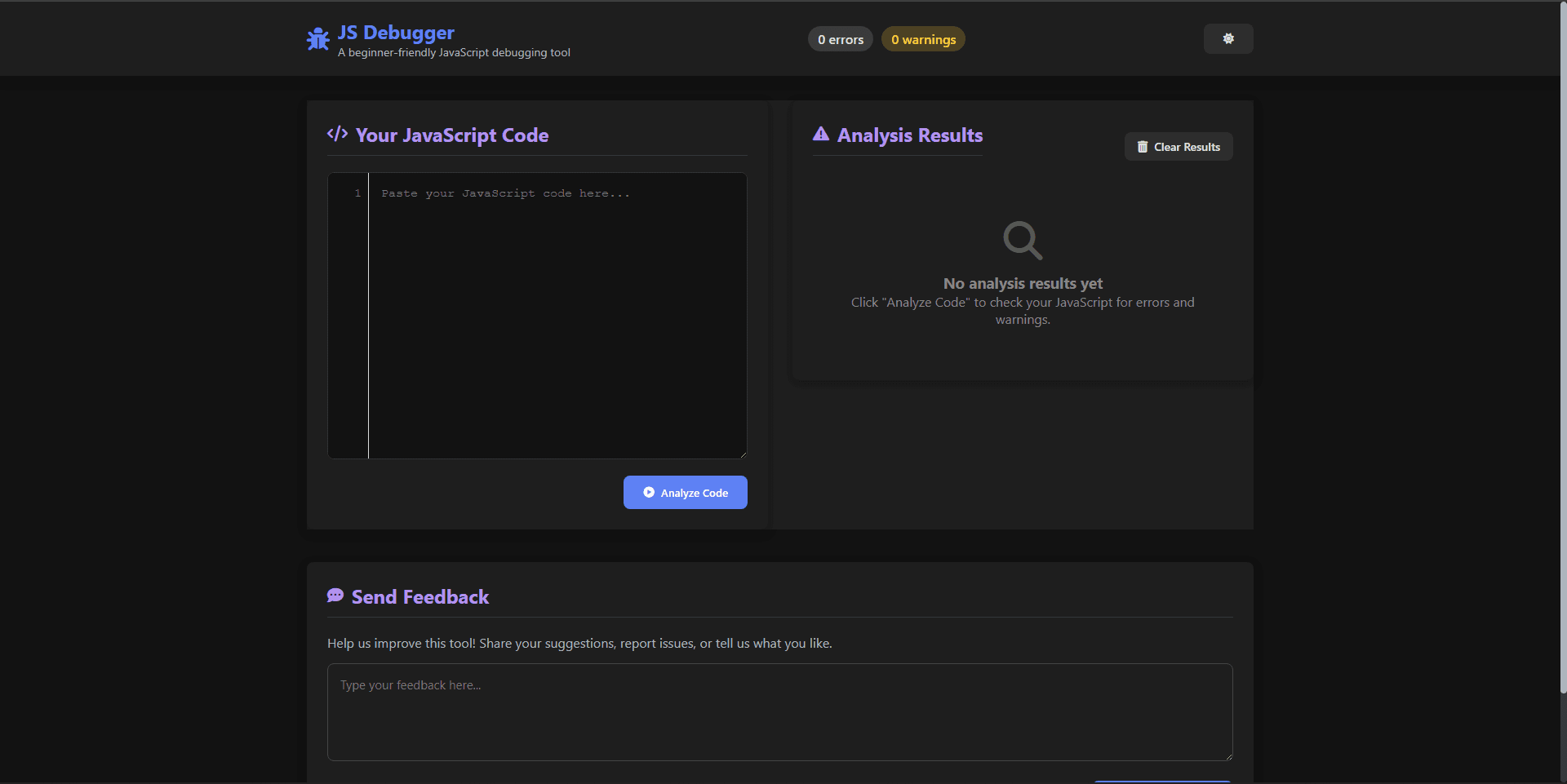 JS Debugger product preview for startup listing on Aura++
