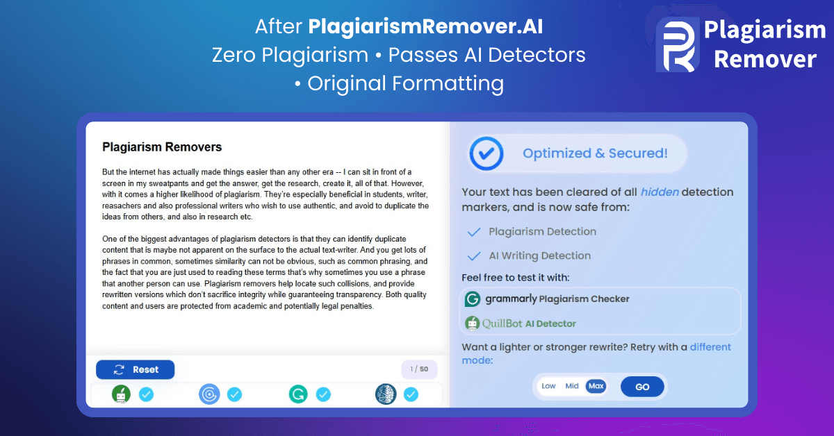 PlagiarismRemover.AI - Plagiarism Remover