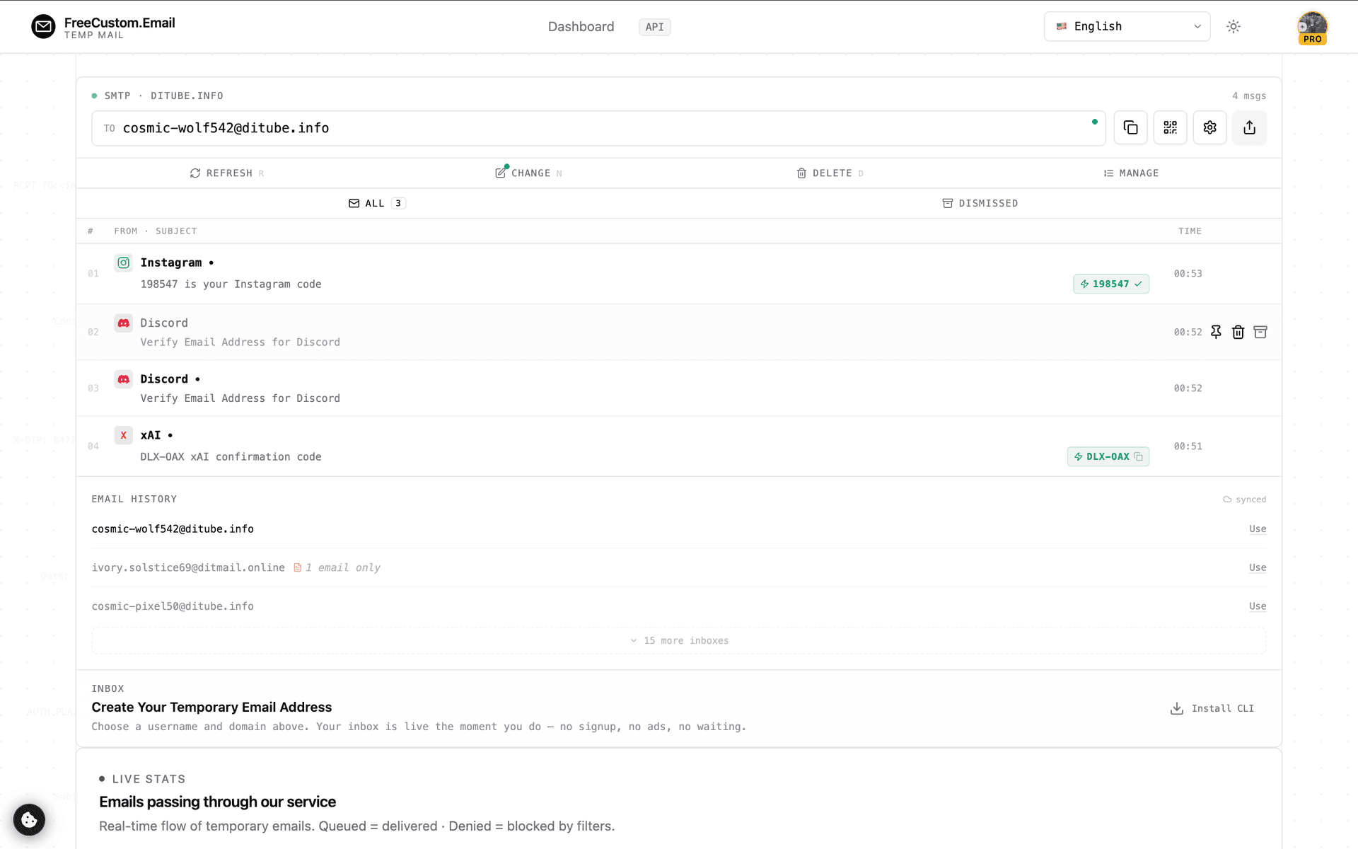 FreeCustom.Email - Disposable Temp Mail - Product Image