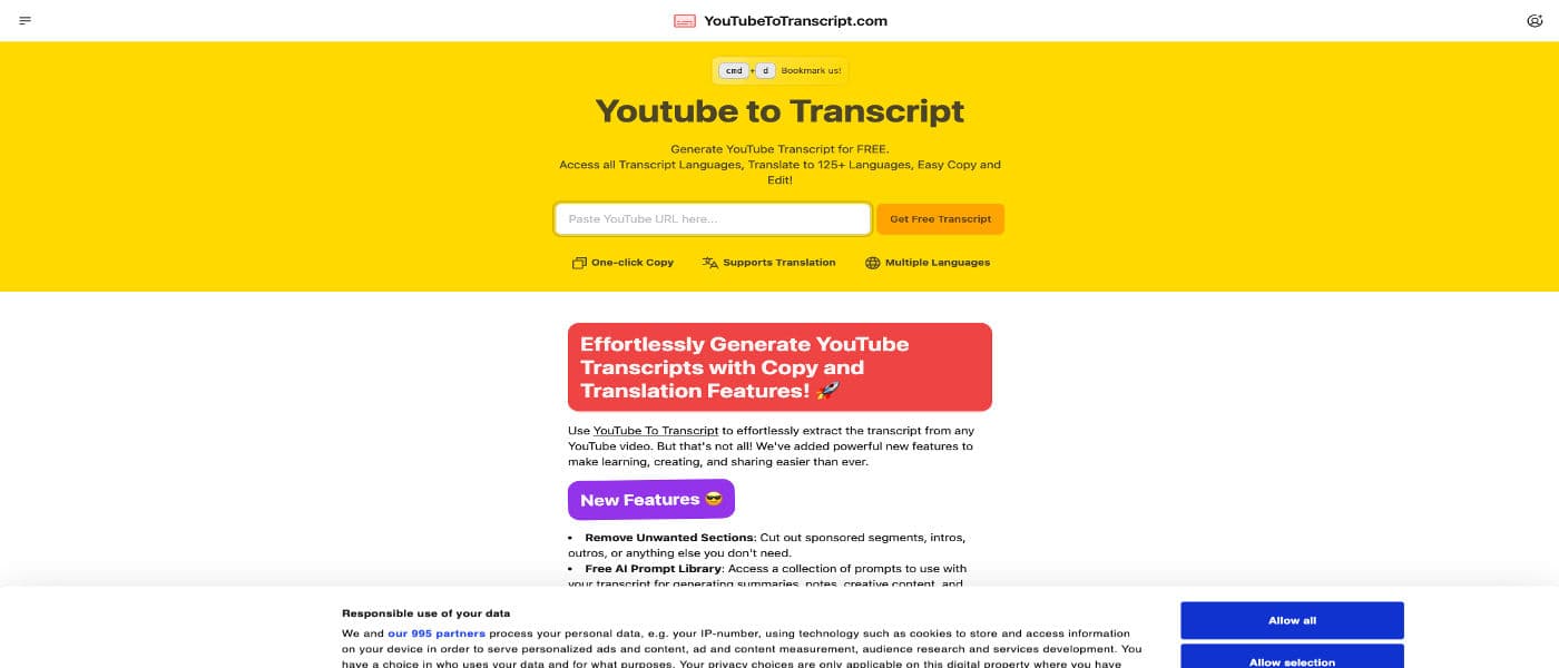 Youtube to Transcript