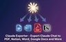 Claude Exporter: Save Chat to PDF, Notion, Word, Docs logo