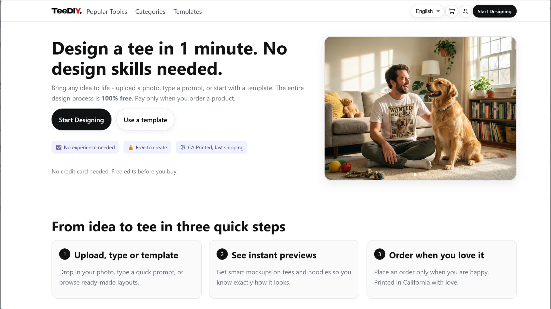 TeeDIY: Custom T-Shirt Design Platform - Product Image