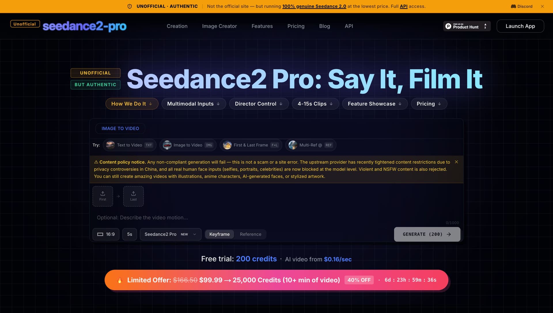 Seedance 2.0 product preview for startup listing on Aura++