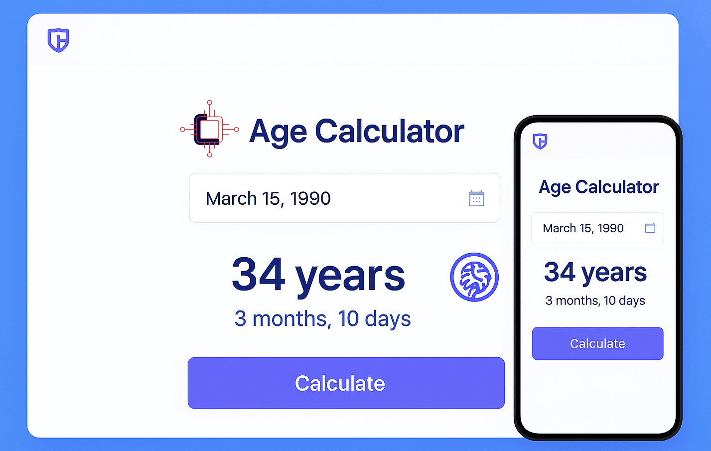 Age Calculator product preview for startup listing on Aura++