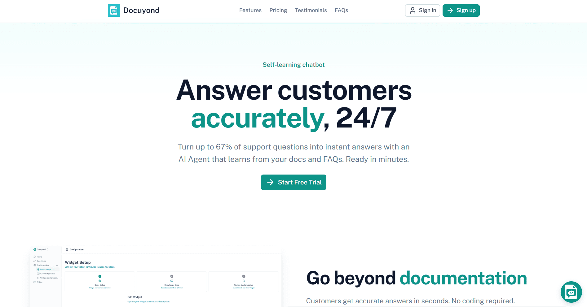 Docuyond - Answer customers accurately, 24/7 - Product Image