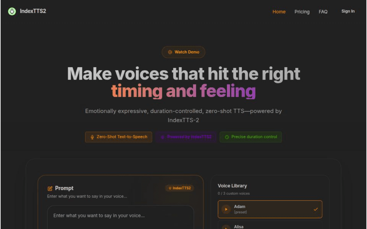 IndexTTS2 - Advanced AI Text-to-Speech - Product Image