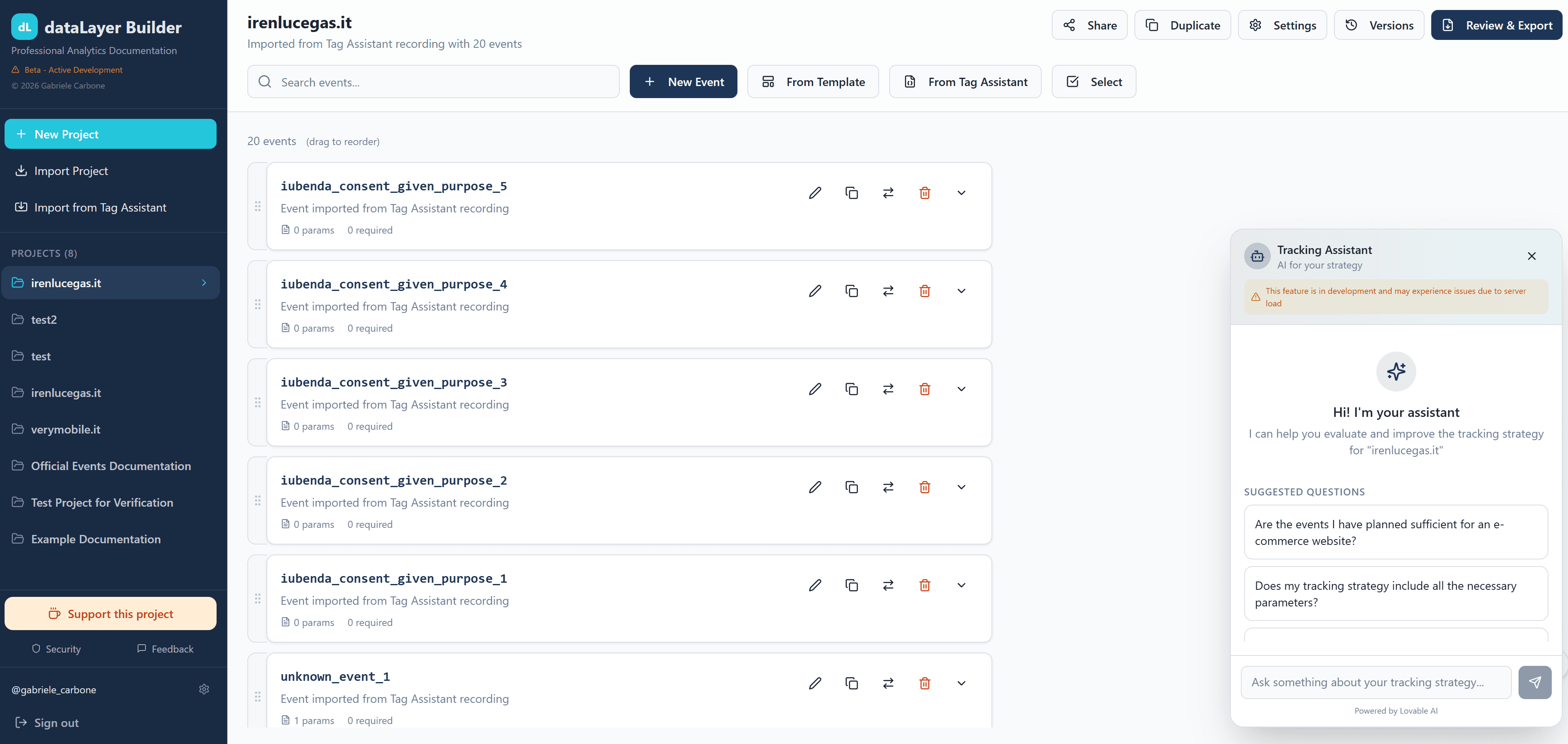 dataLayer Builder