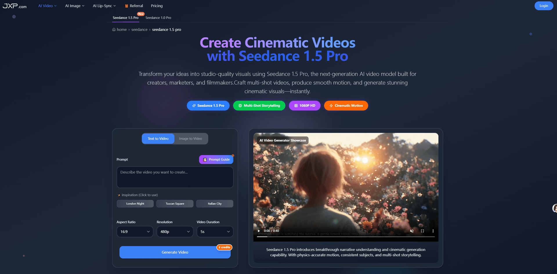 Seedance 1.5 Pro - AI Cinematic Video Generator - Product Image
