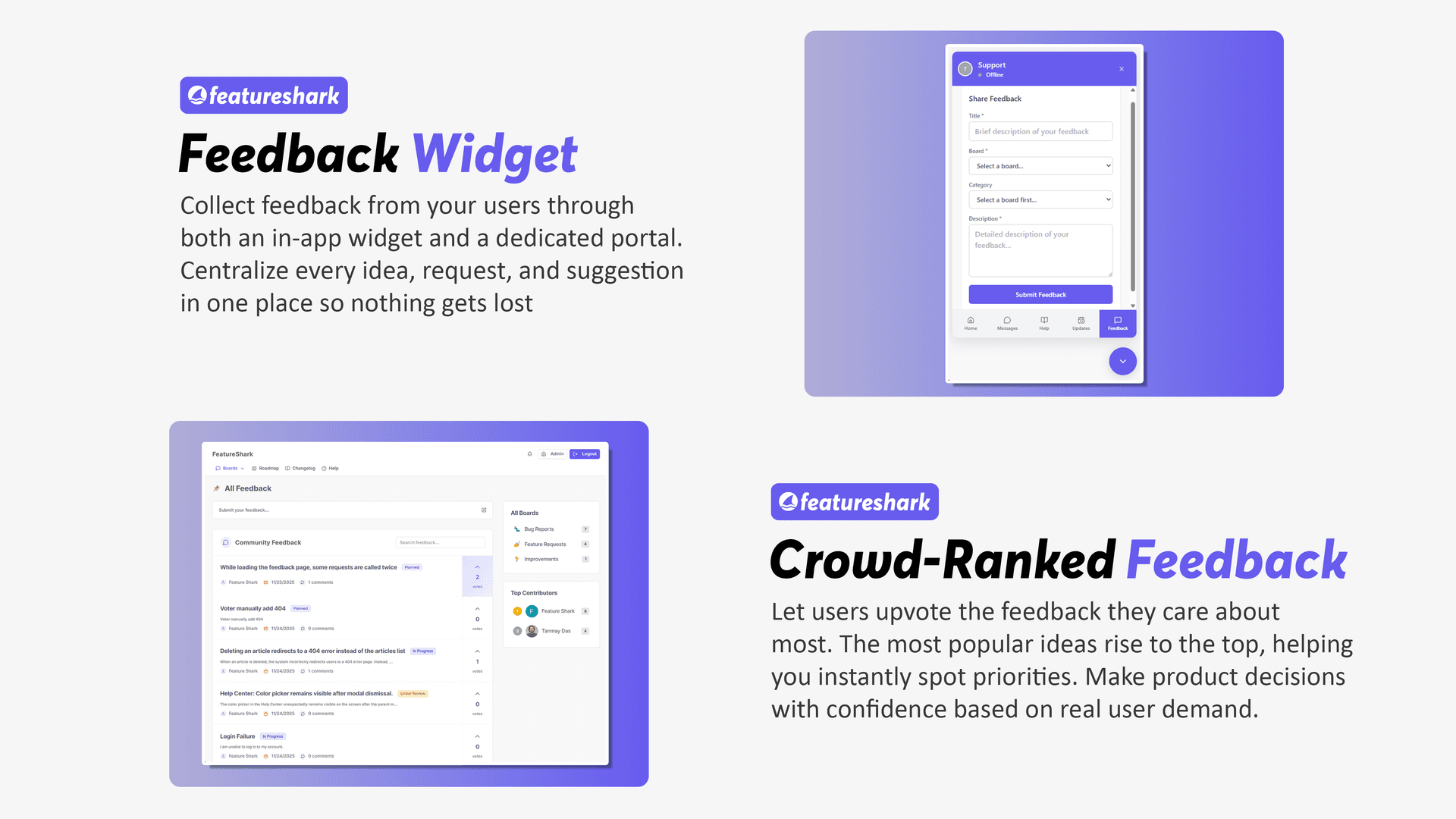 FeatureShark - Customer Feedback Software & Product Management Platform - Product Image