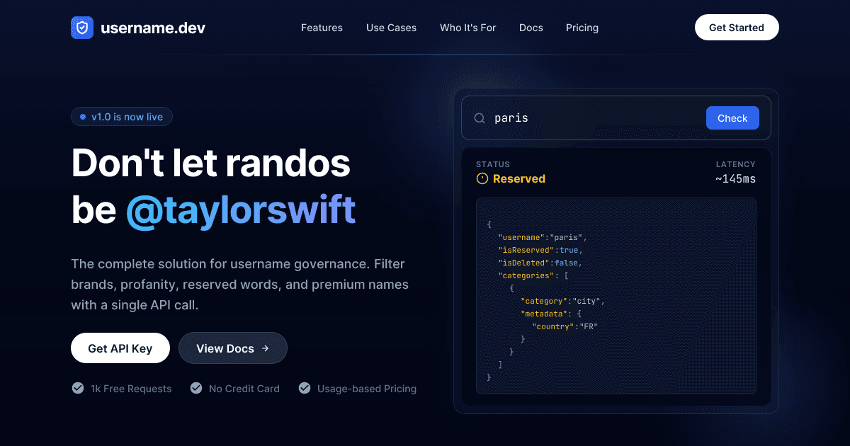 username.dev - Product Image