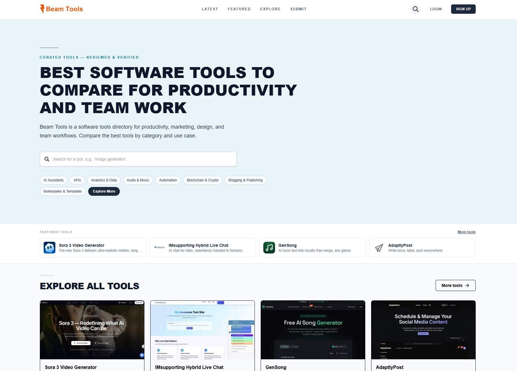 Beam Tools - Product Image