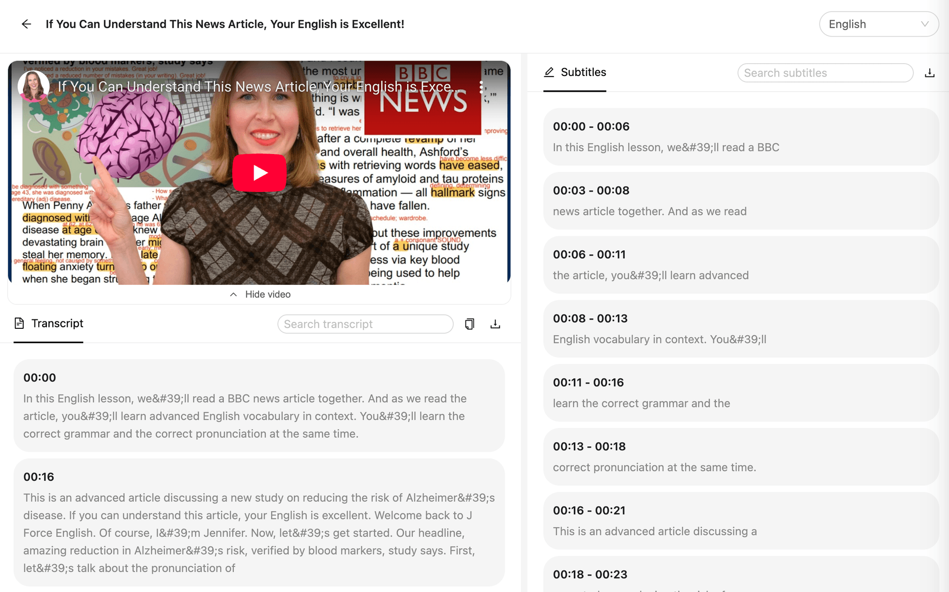 YouTube Video Transcript Generator product preview for startup listing on Aura++