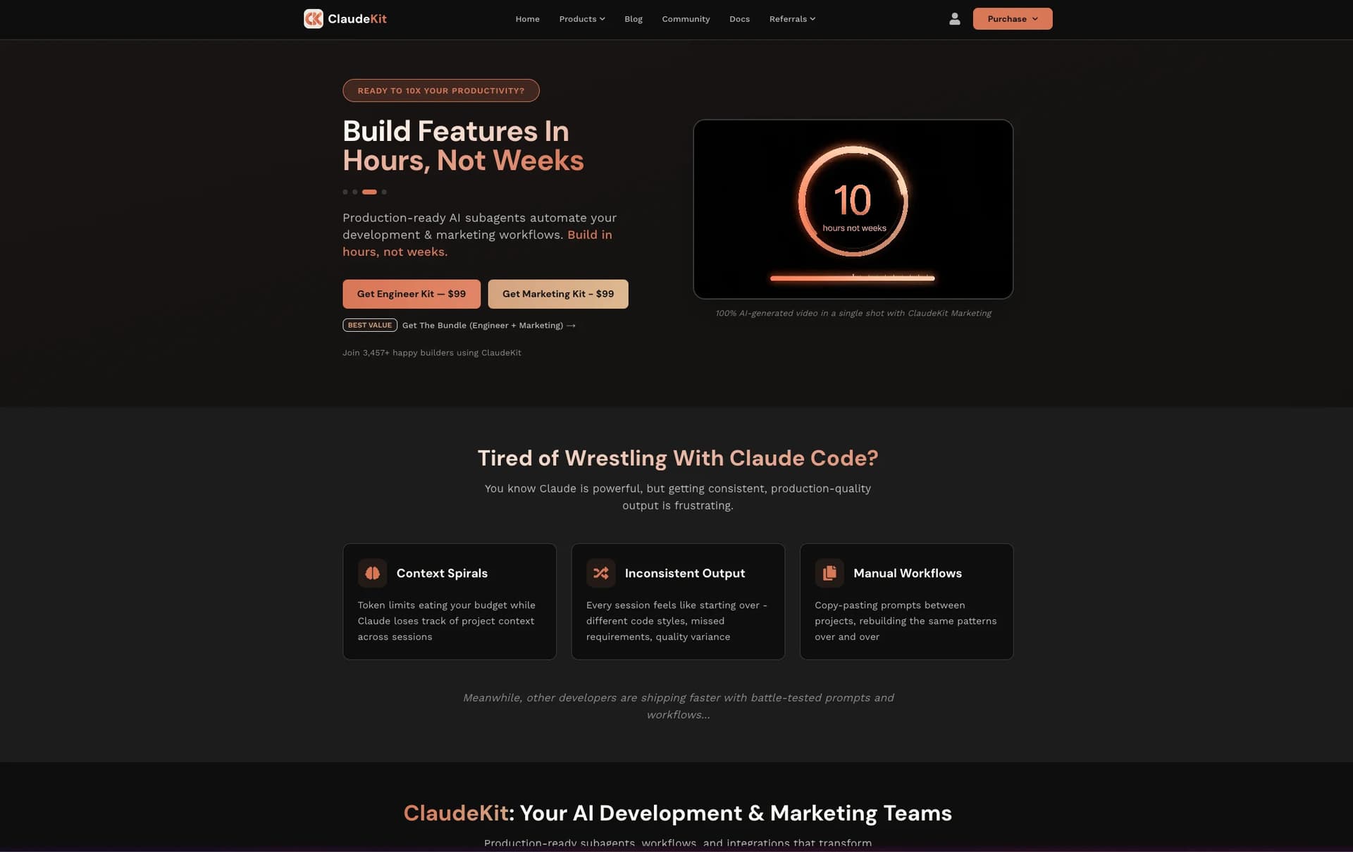 ClaudeKit product preview for startup listing on Aura++