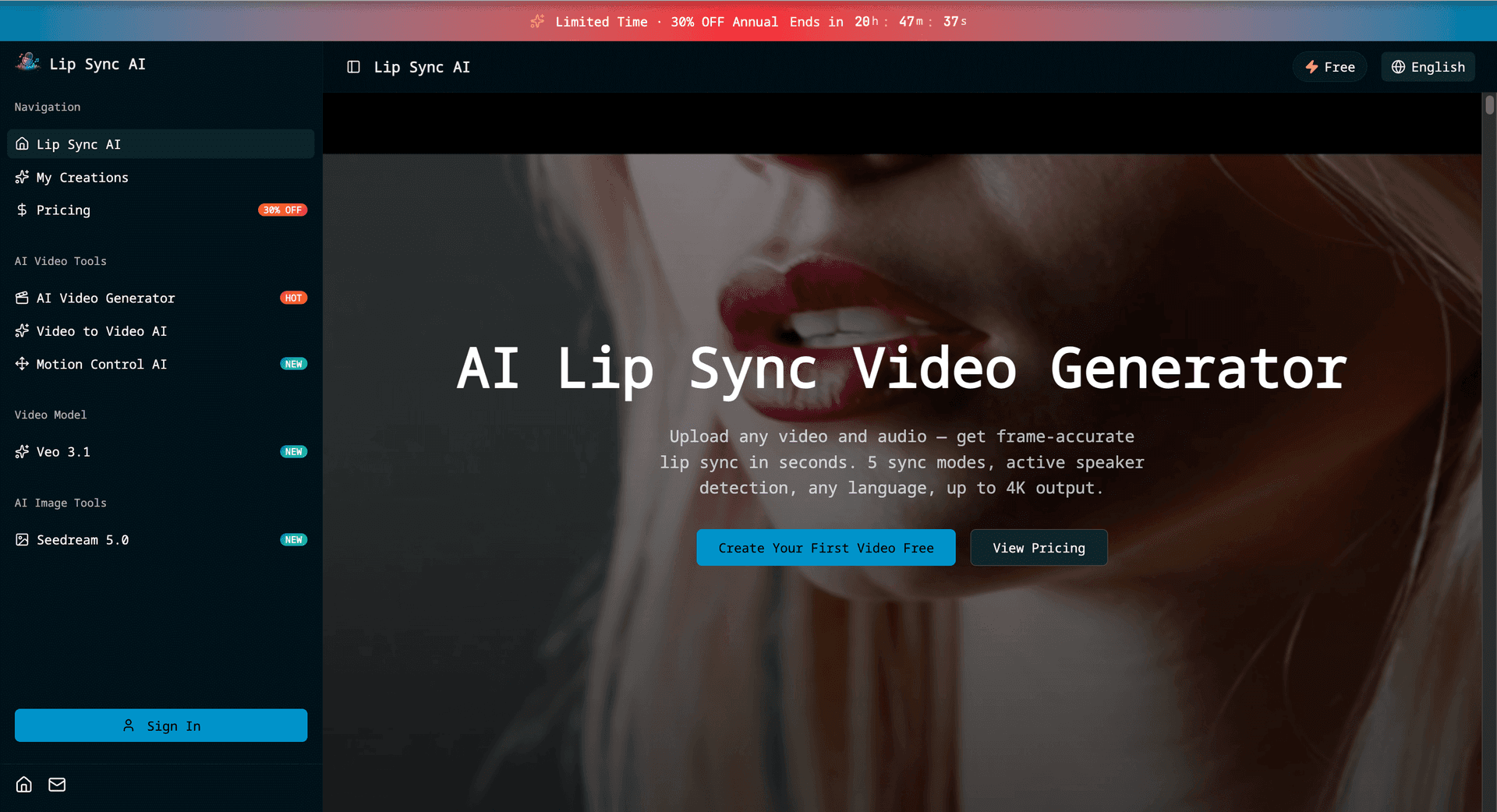 AI Lip Sync Video Generator - Product Image