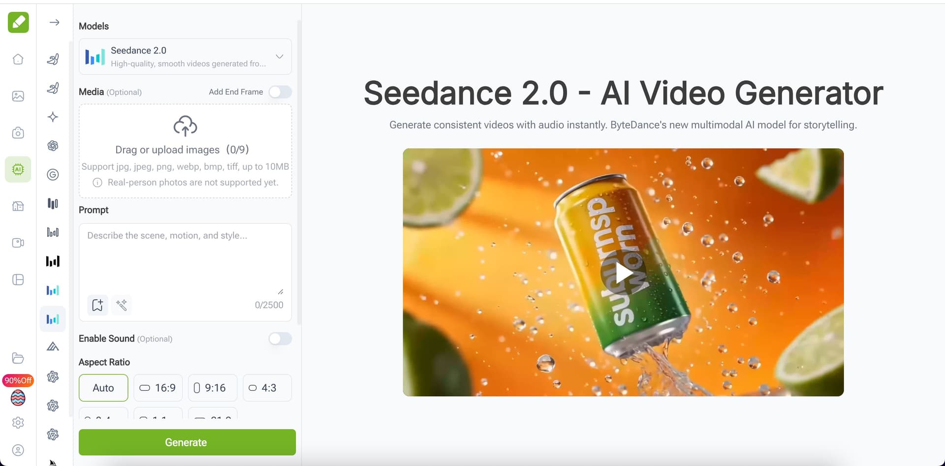 Seedance 2.0 AI Video Generator on VisualGPT - Product Image