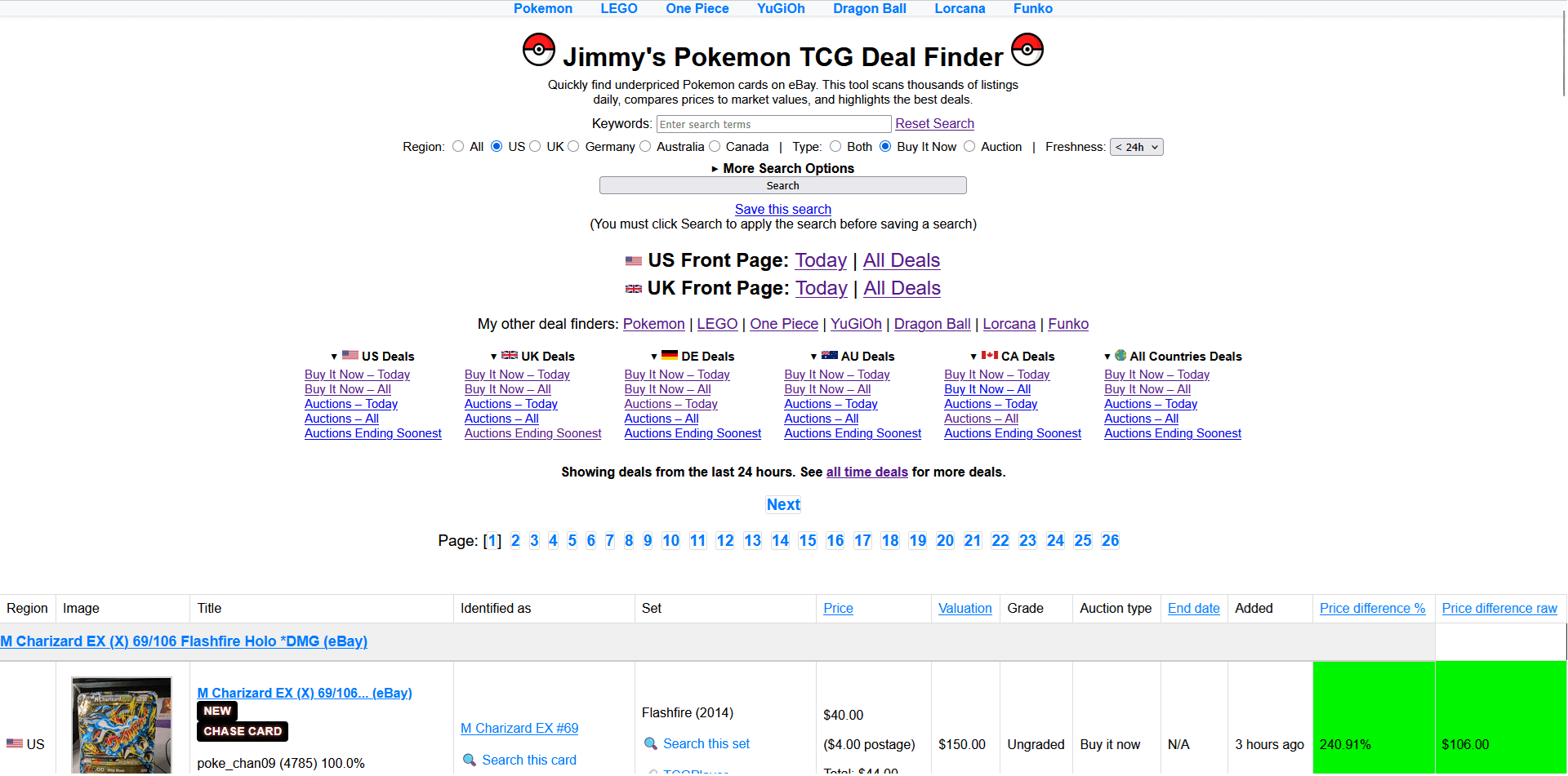 Jimmy's Pokemon Deal Finder - Product Image