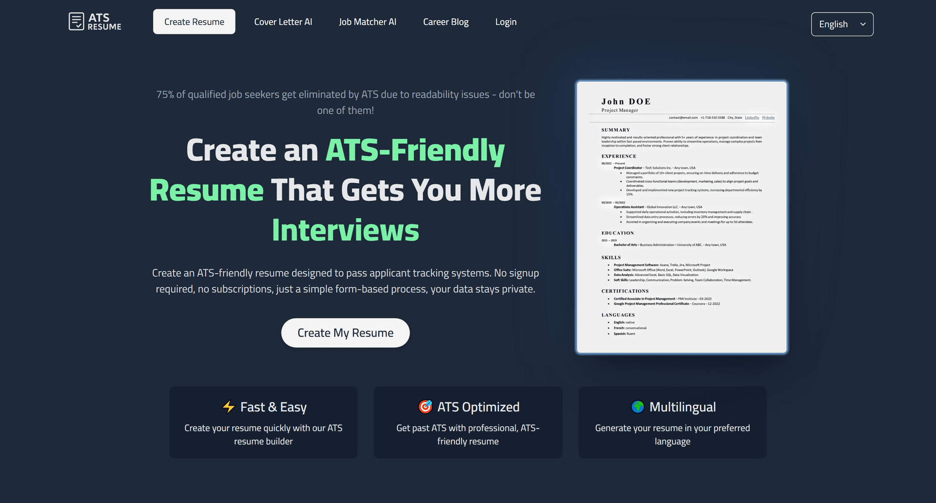 ATS Resume Builder - Product Image