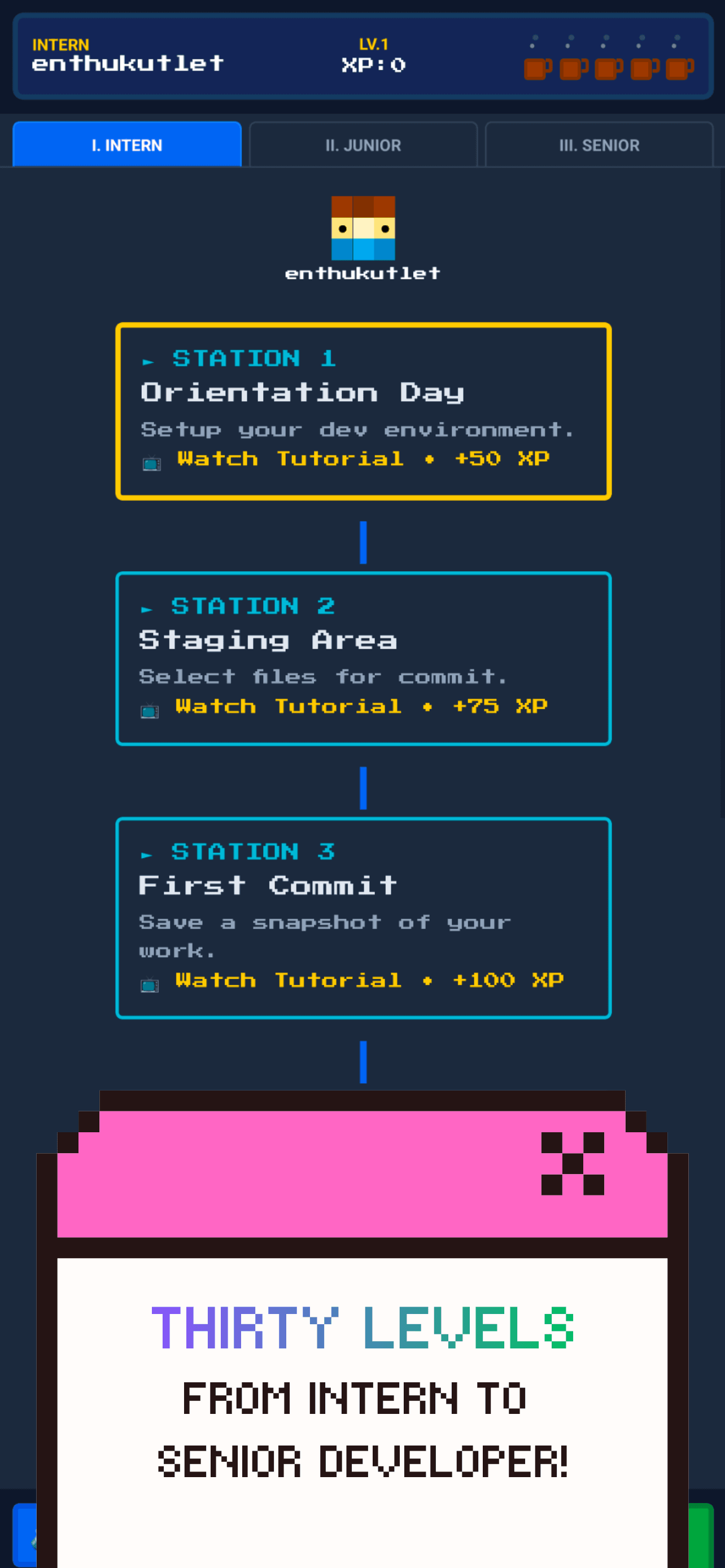 GIT SET GO: Play & Learn Git Commands product preview for startup listing on Aura++