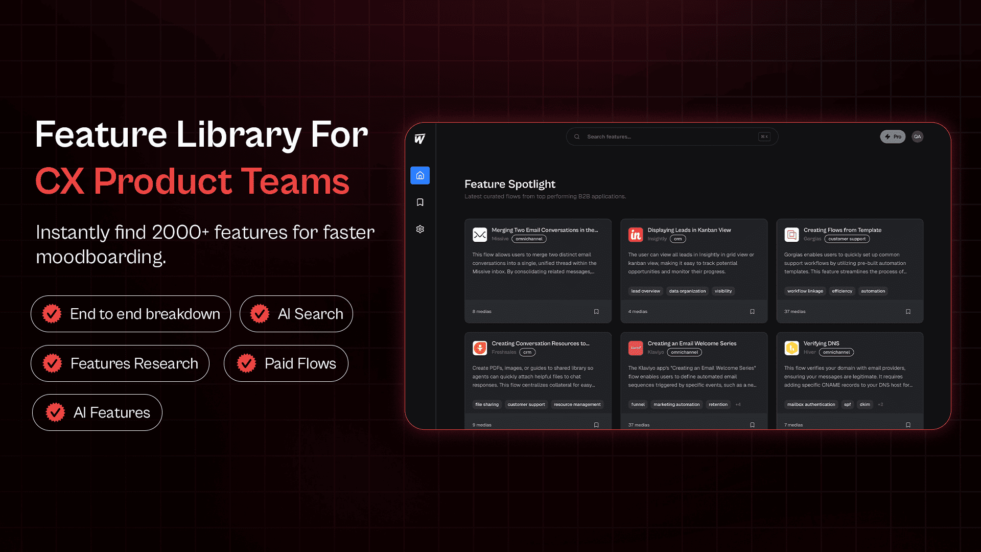 Watobu - Feature Library for CX Product Teams product preview for startup listing on Aura++