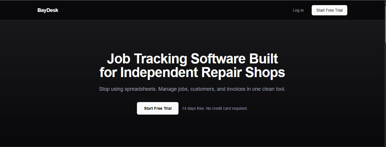 BayDesk Job Tracking for Repair Shops