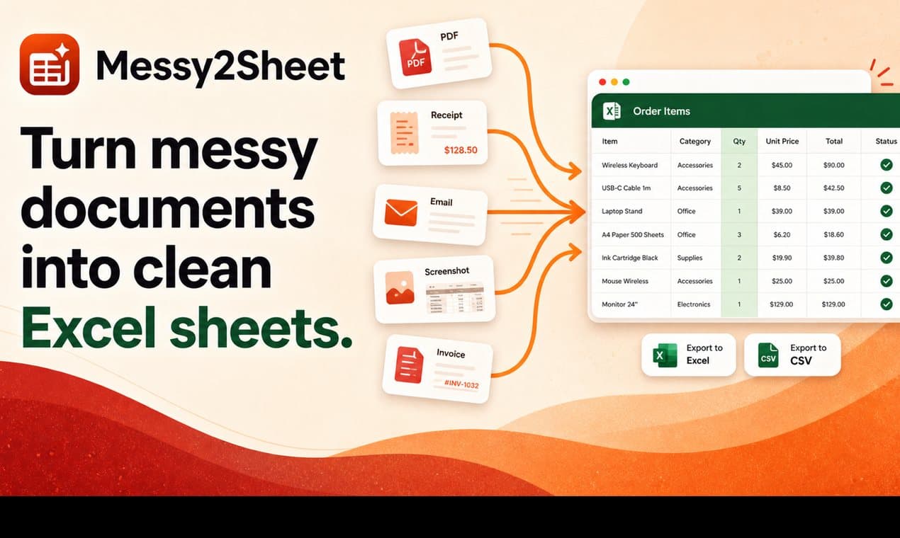 Messy2Sheet - Product Image
