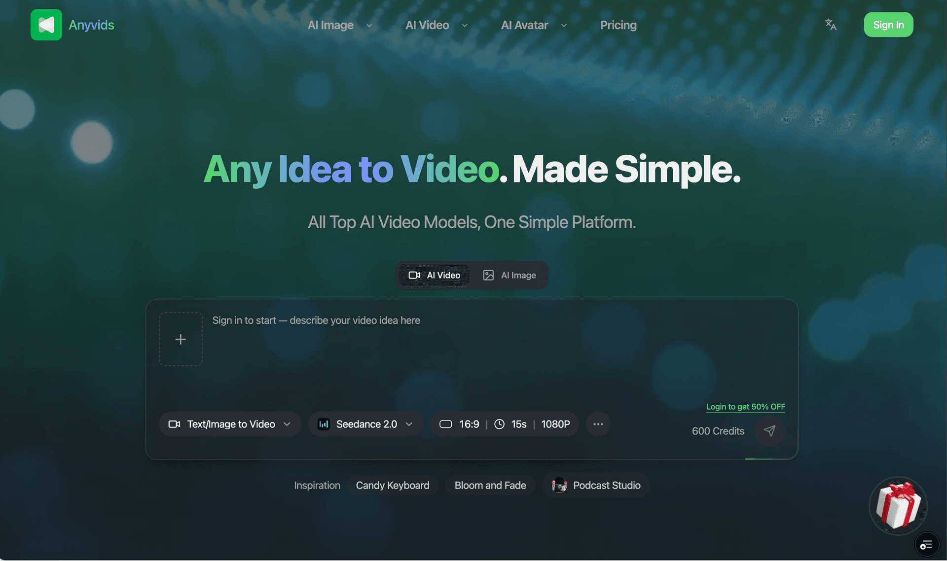 Anyvids AI Video & Image Platform - Product Image
