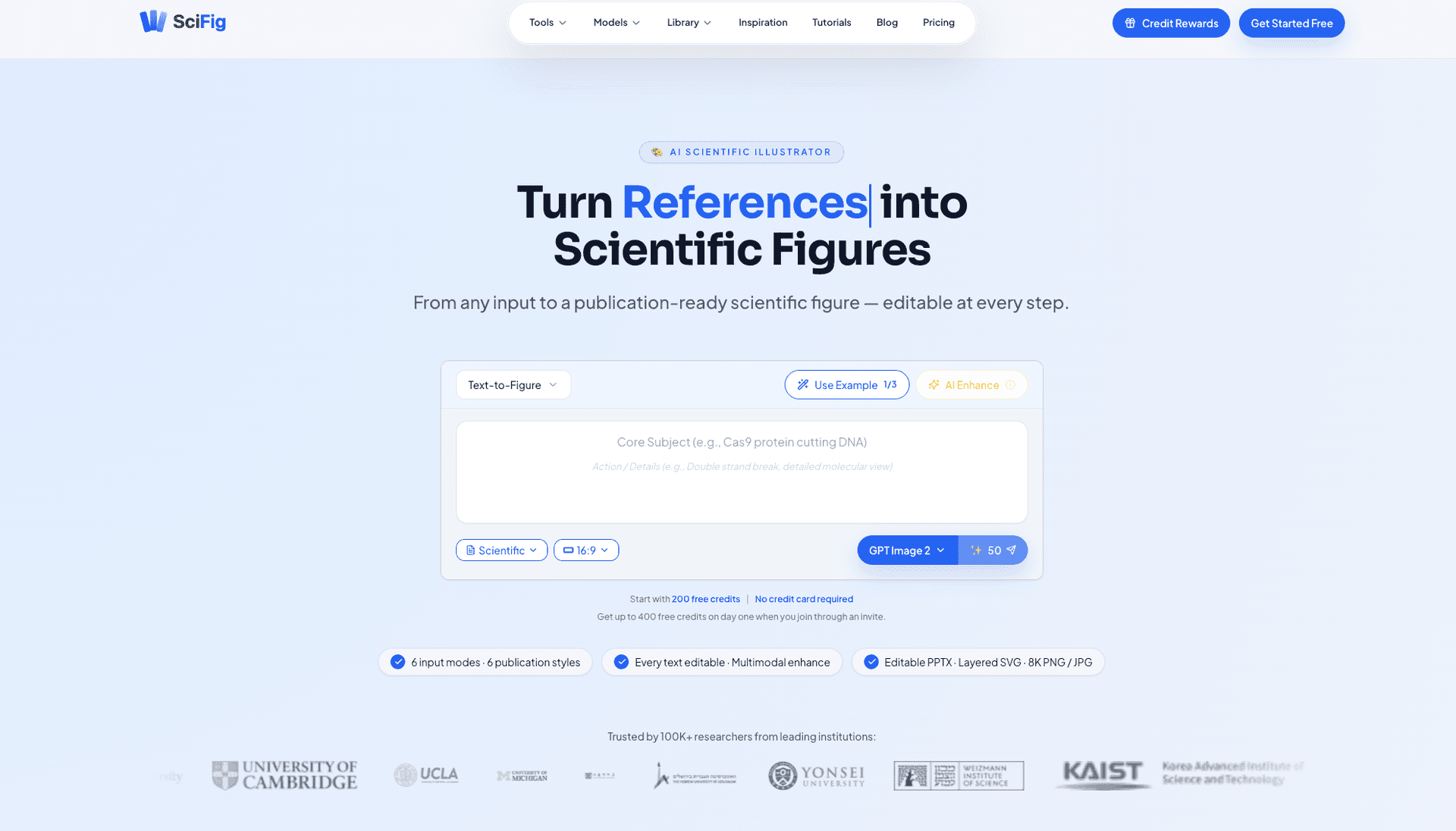 SciFig product preview for startup listing on Aura++