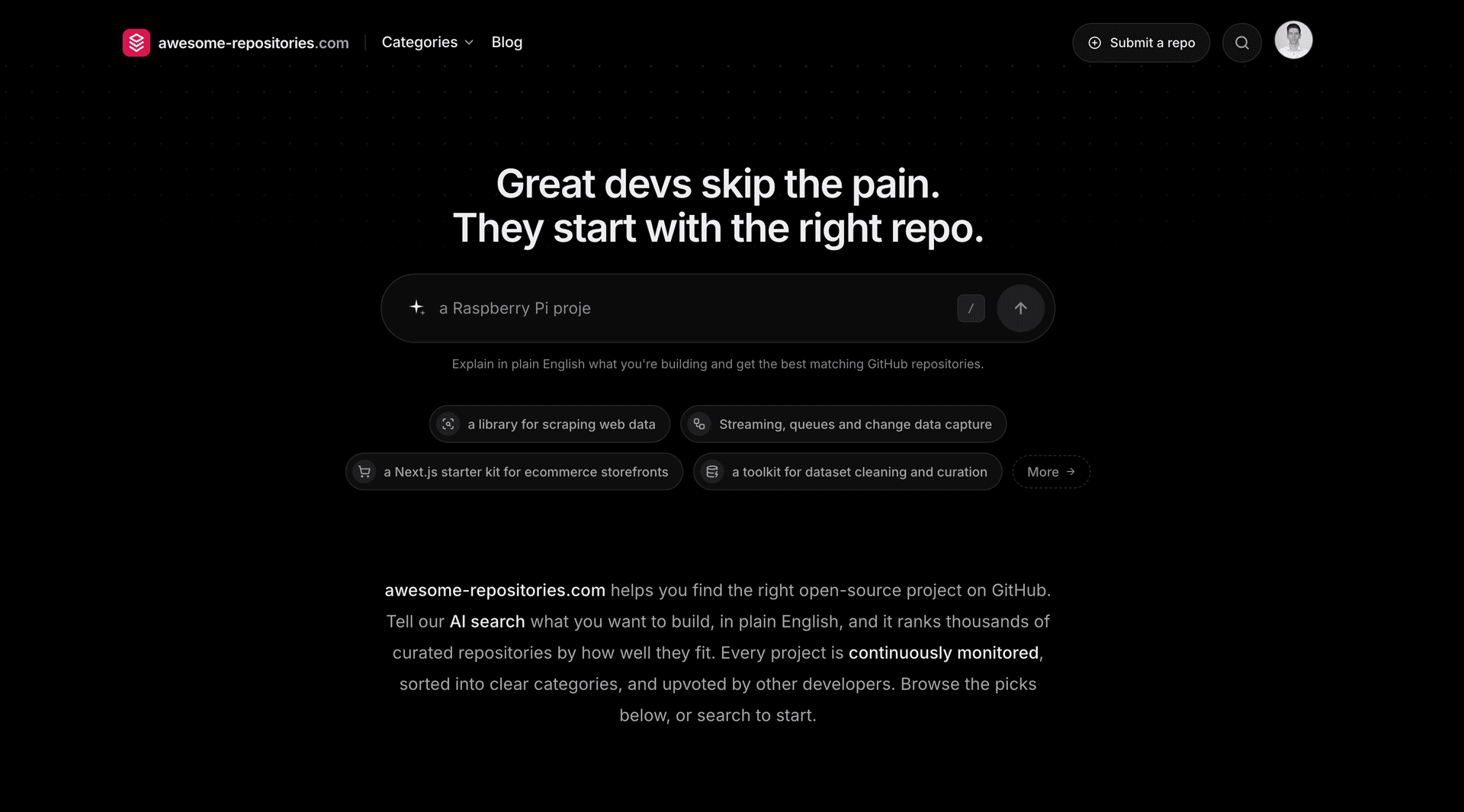 Awesome Repositories AI Search - Product Image
