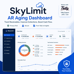 SkyLimit AR Aging Dashboard startup logo on Aura++