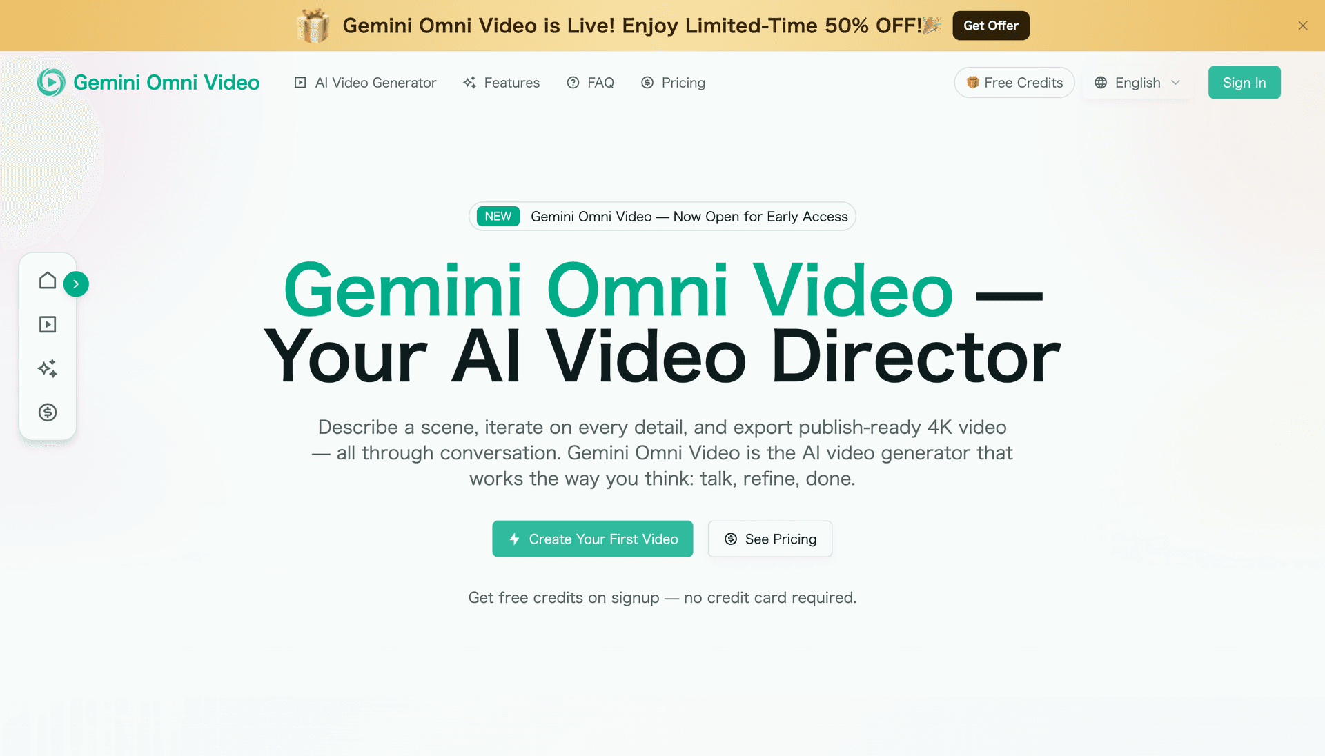 Gemini Omni Video - AI Video Generator product preview for startup listing on Aura++