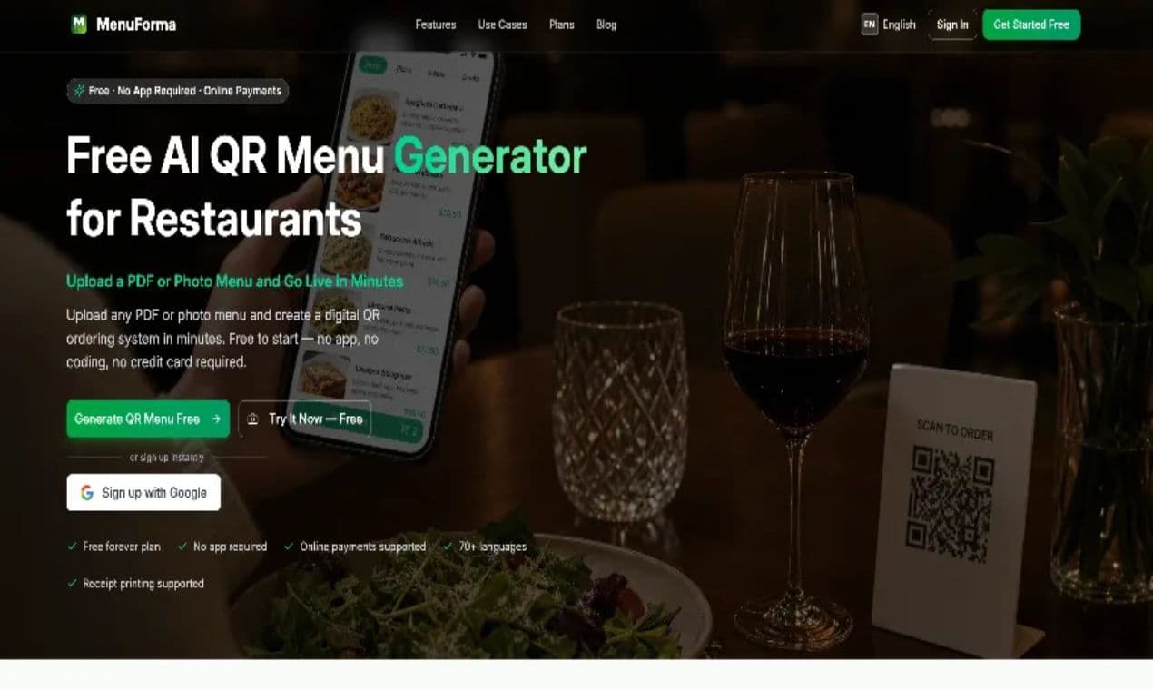 QR Menu Generator