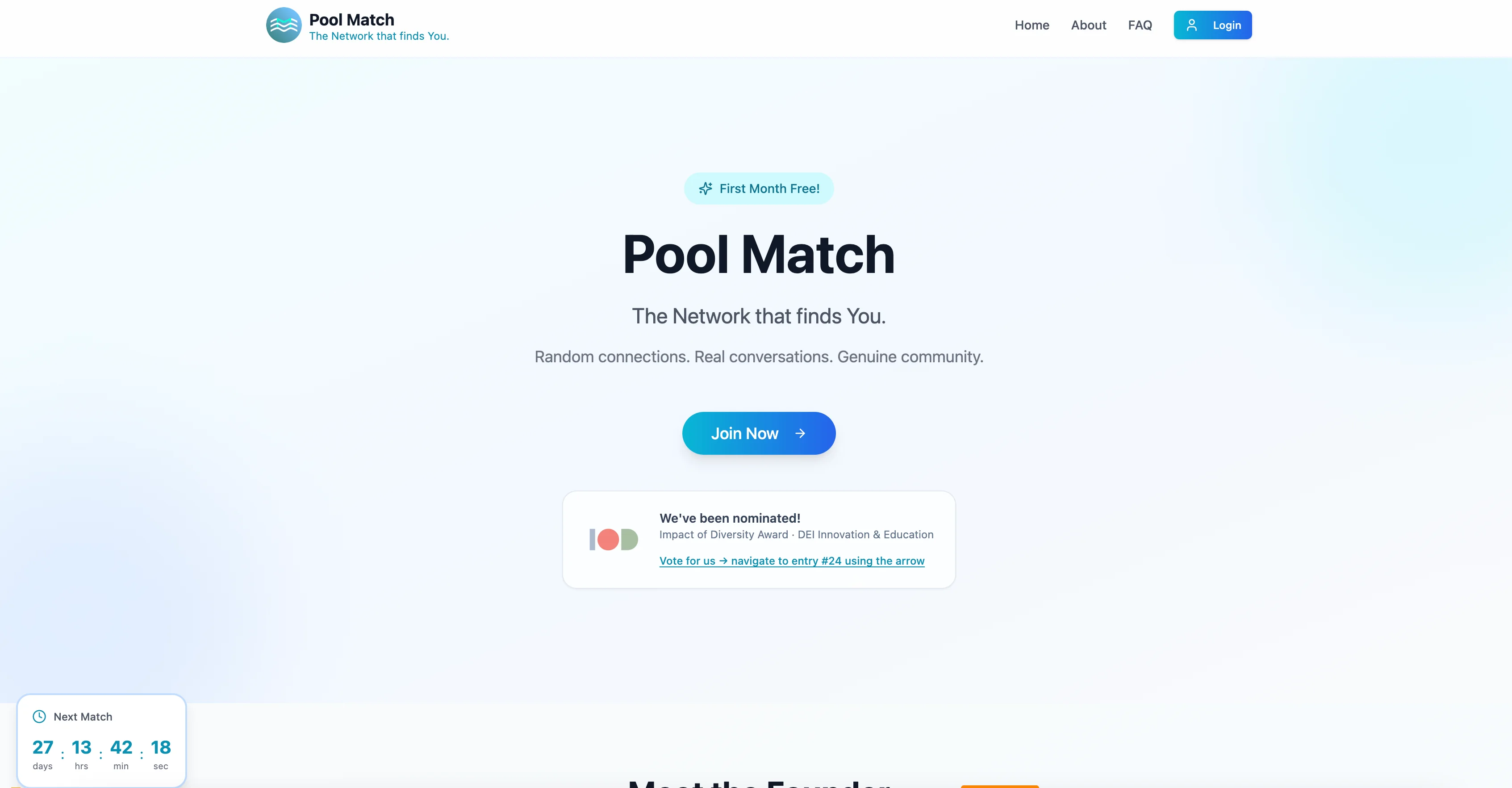 Pool Match: Connecting People Beyond Networks