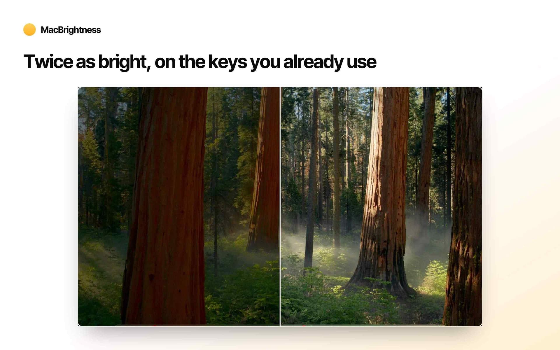 MacBrightness product preview for startup listing on Aura++
