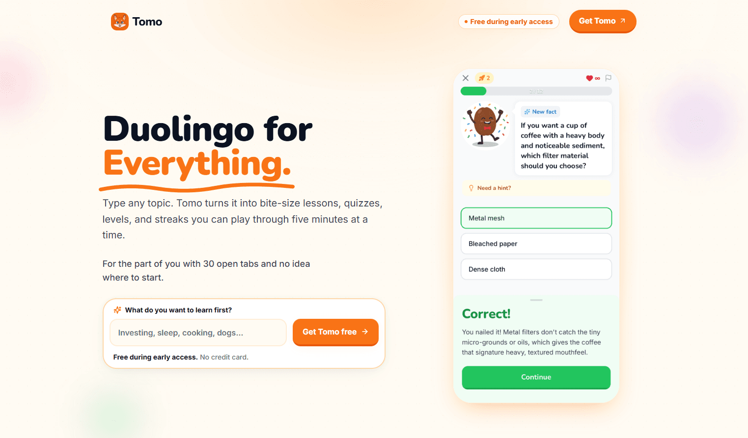 Tomo - Feed your curiosity - Product Image